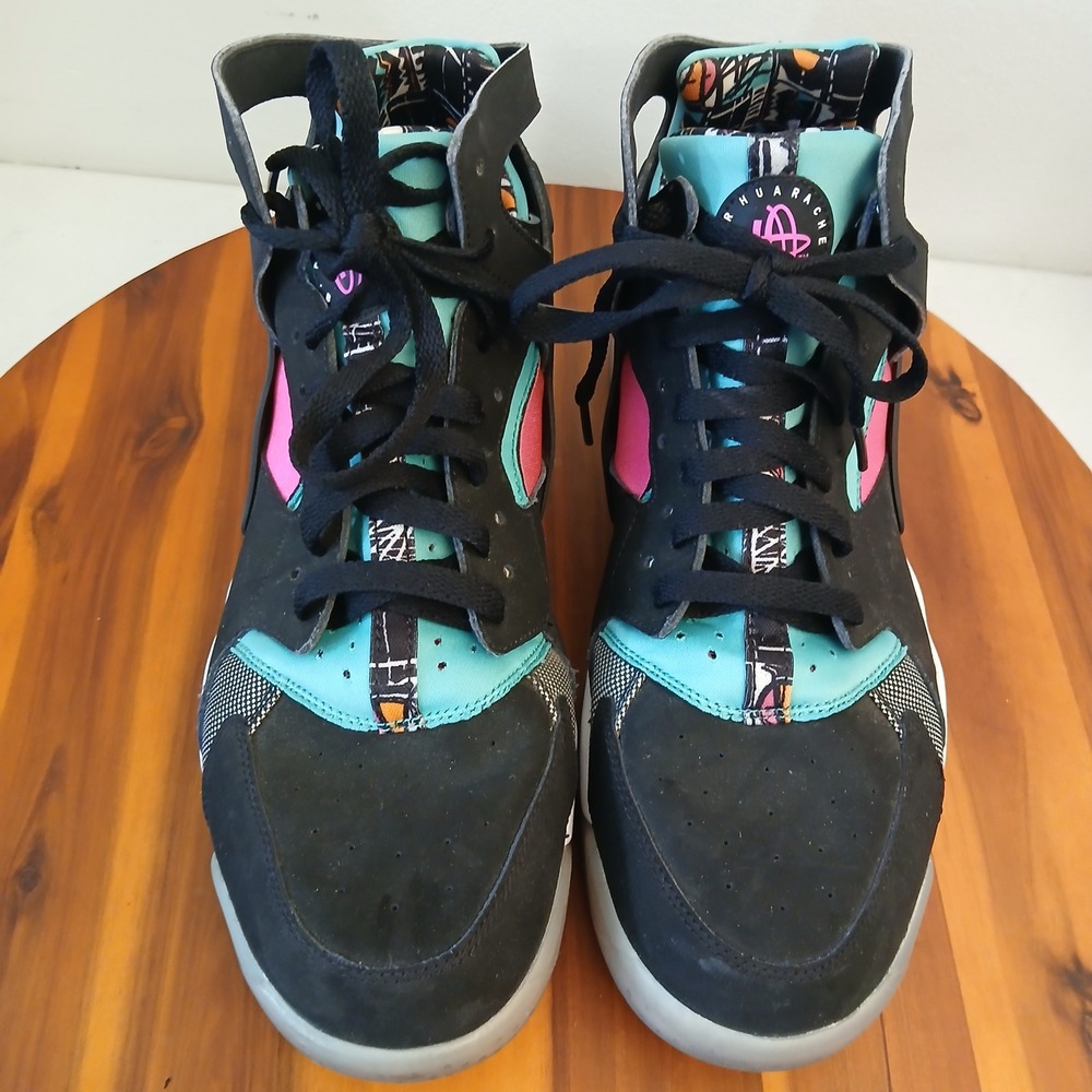 Nike Air Flight Huarache Men 11 Black South Beach Shoes Sneakers 705005-003 View 2